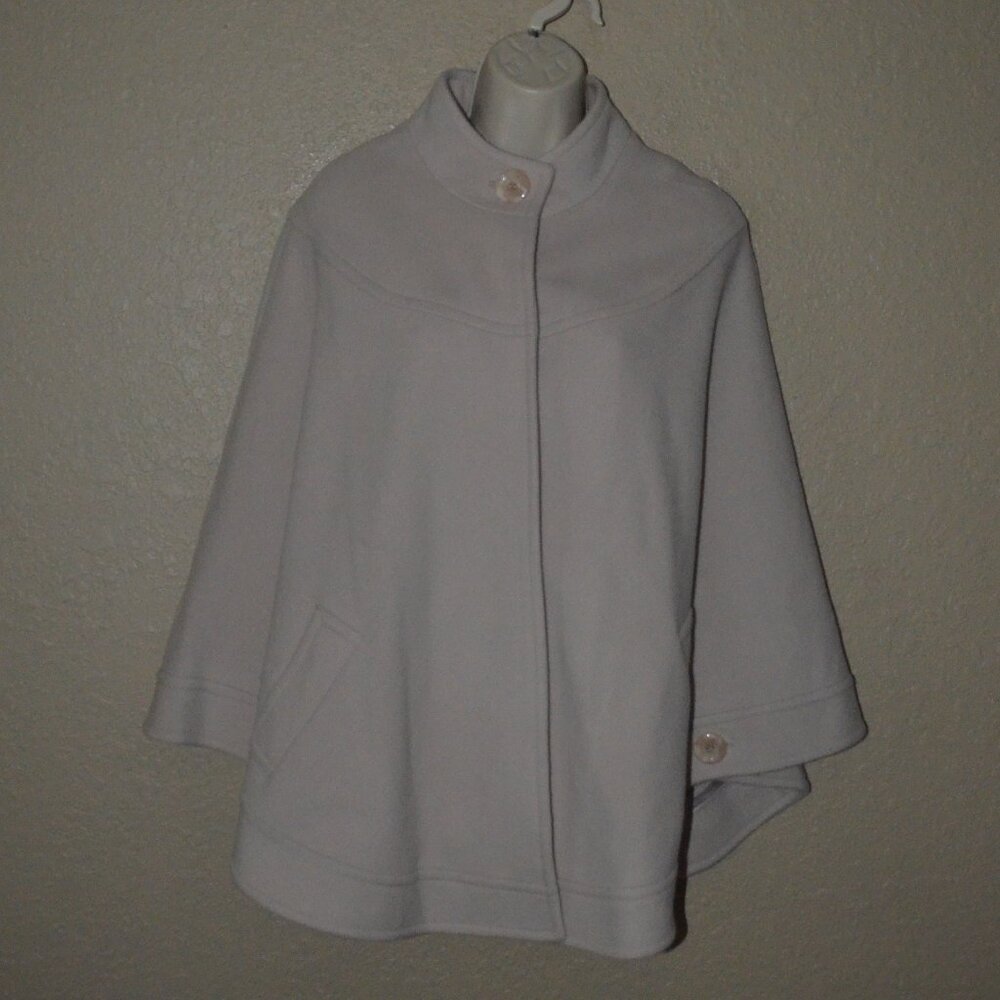 Sz S Charles Gray London Beige Wool Blend Caplet Cape